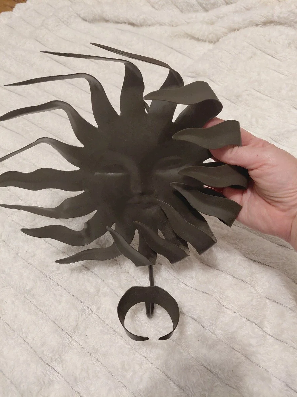 Celestial Sun Wind Blown Wall Art Candle Holder